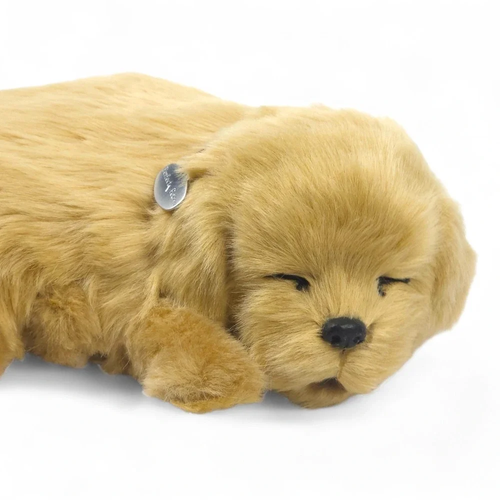 Perfect Petzzz Golden Retriever Sleeping Breathing Puppy Dog Plush Toy Tested